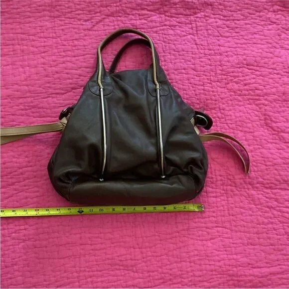 Renato Angi Elegant Brown Leather Tote Bag